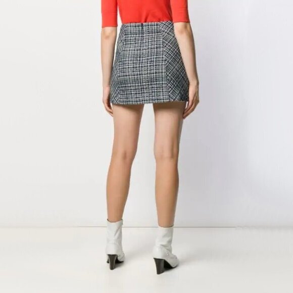 NWT Veronica Beard navy blue plaid mini skirt, 8 - Picture 9 of 16